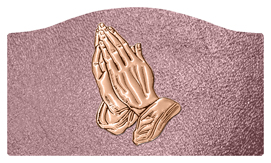 DASHELL-516-BZ-SH-OR Bronze Praying Hands Shimmer Orchid Background